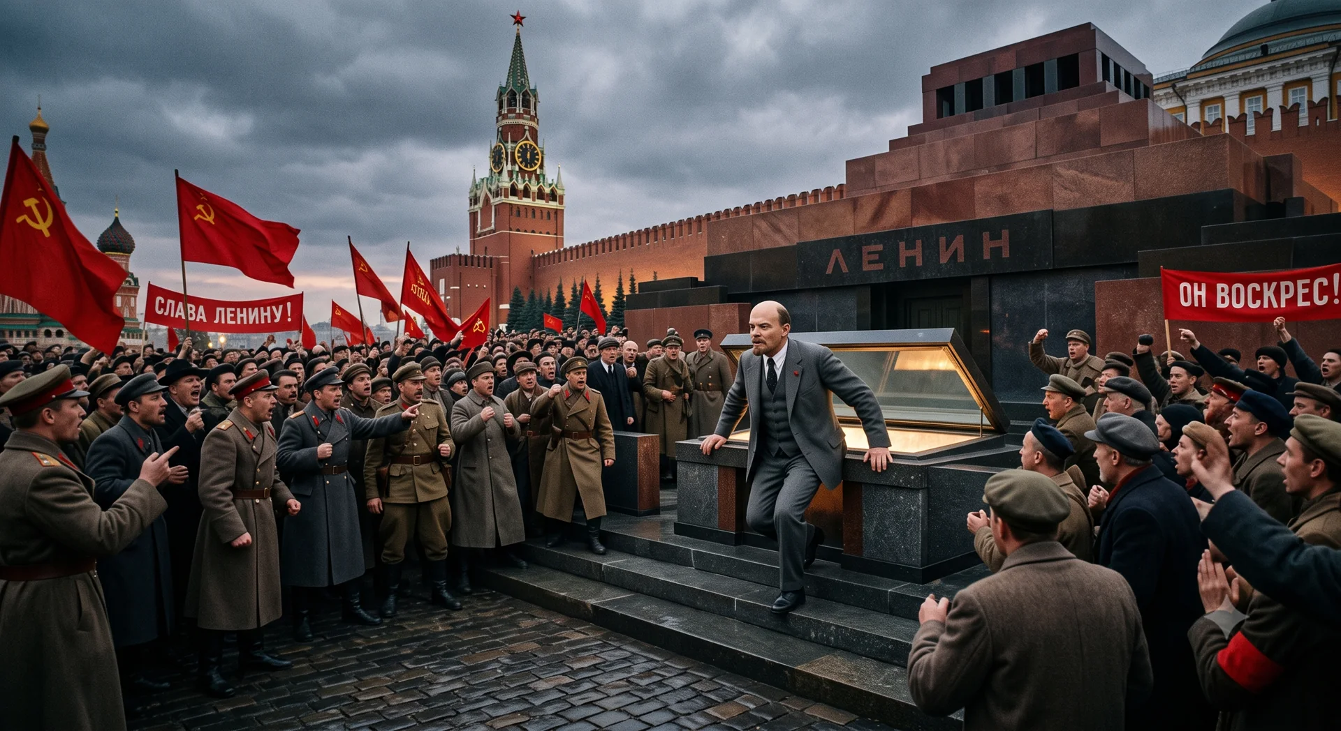 Художественная фантазия о Ленине у мавзолея